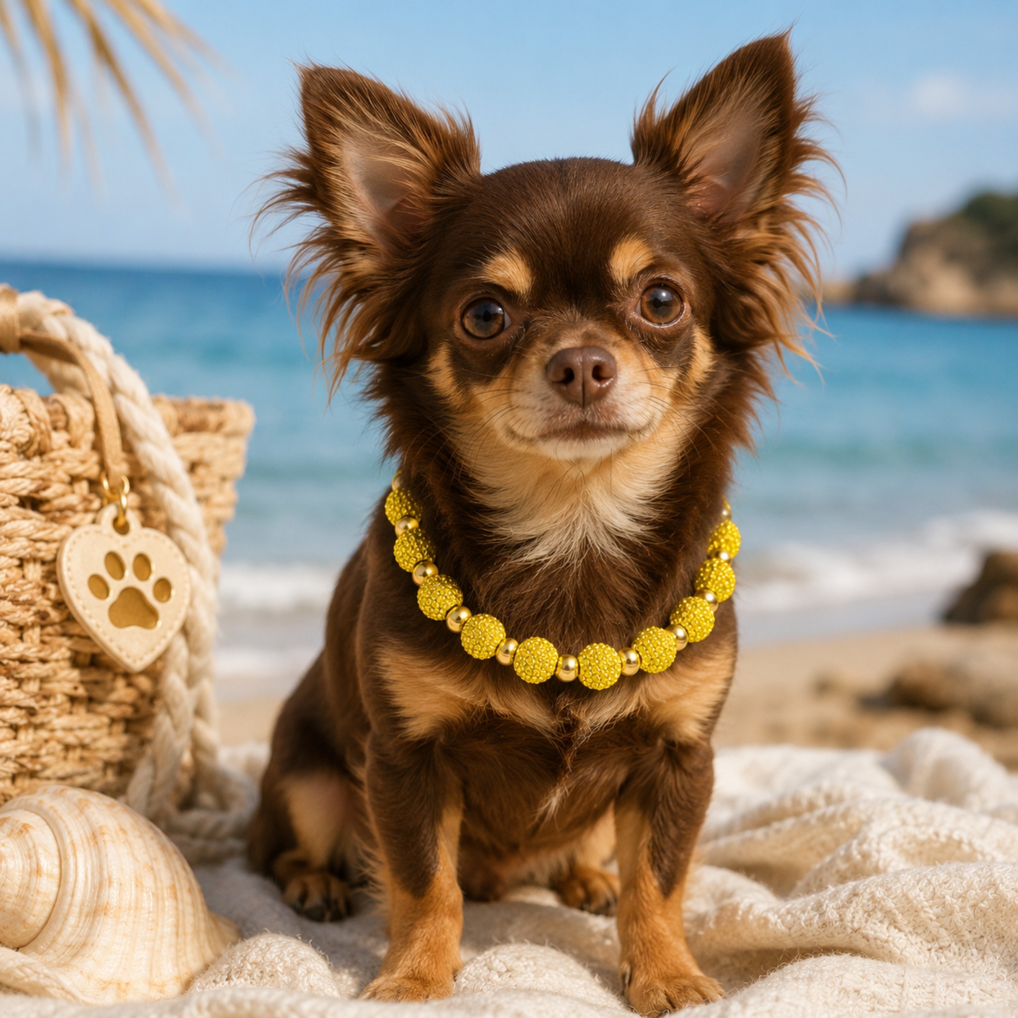 Collana per Cani "Sparkling Pearl" – Perle e Brillantini 8mm